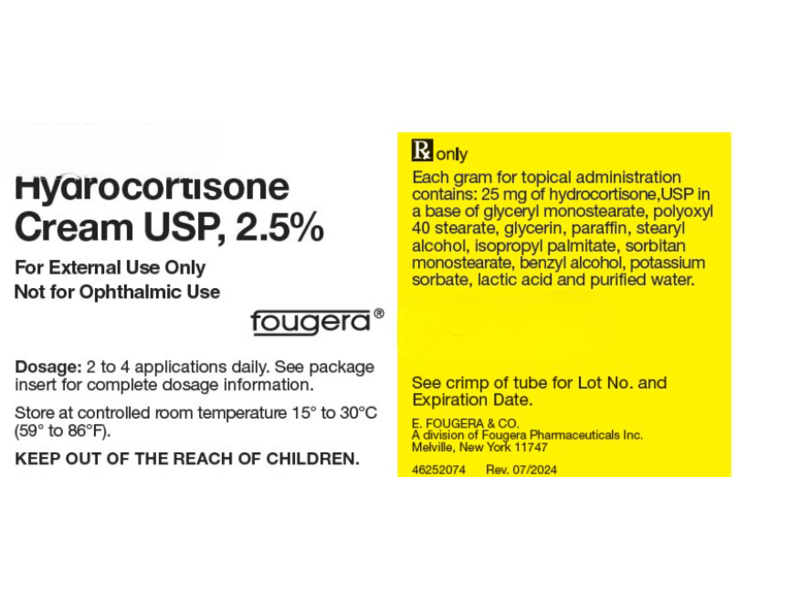 Hydrocortisone Ointment USP, 2.5%, 453.6 g, Fougera (RX)