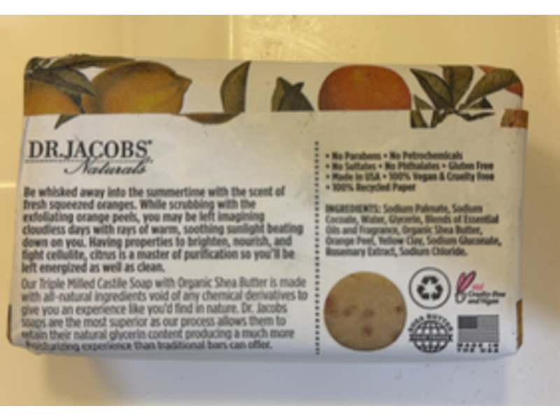 Dr. Jacobs Naturals Loofah Exfoliating Castile Soap, Citrus Crush Cocktail, 5 oz/147 g