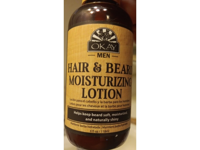 Okay Men Hair & Beard Moisturizing Lotion, 4 fl oz/118 mL