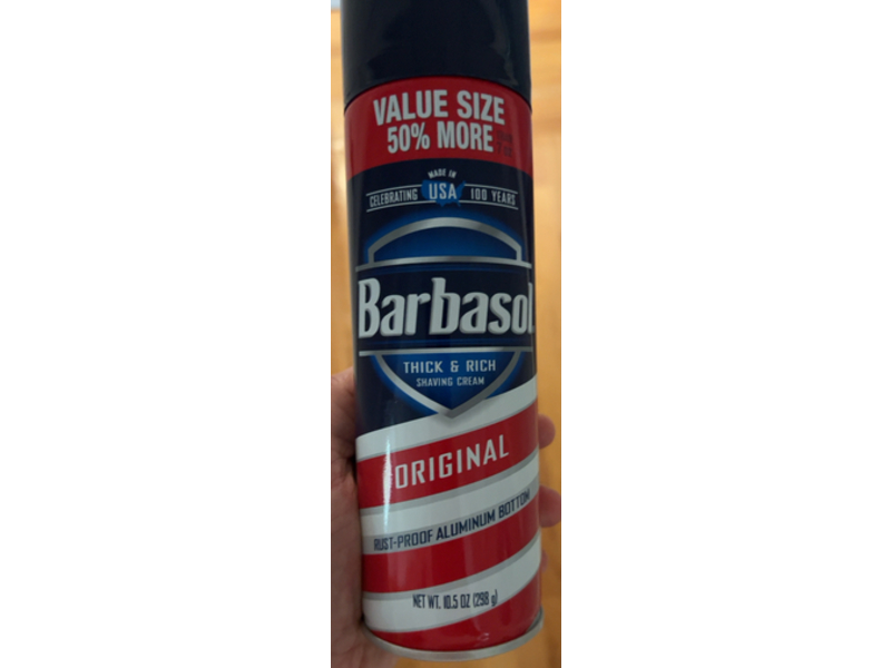 Barbasol Thick & Rich Shaving Cream, Original, 10.5 fl oz/298 g, Pack Of 3