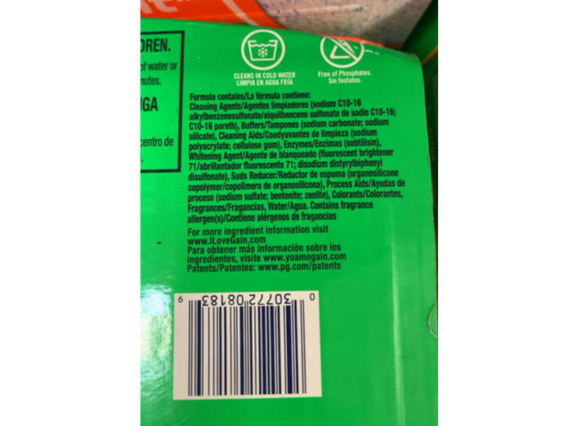 Gain Ultra + Aroma Boost Powder Detergent, Original, 183 Loads, 188 oz/5.34 kg