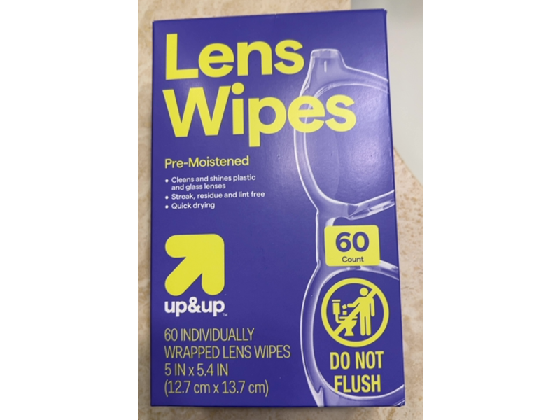 Up&Up Pre-Moistened Lens Wipes, 60 Count