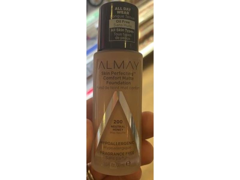 Almay Skin Perfecting Comfort Matte Foundation, 200 Neutral Honey, 1.0 fl oz/30 mL