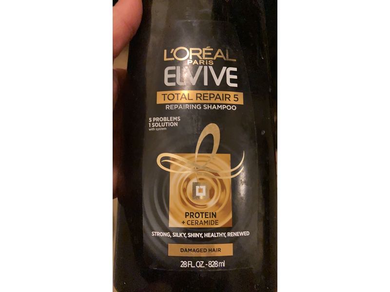 L'Oreal Paris Elvive Total Repair 5 Repairing Shampoo, Damaged Hair, 28 fl oz/828 mL