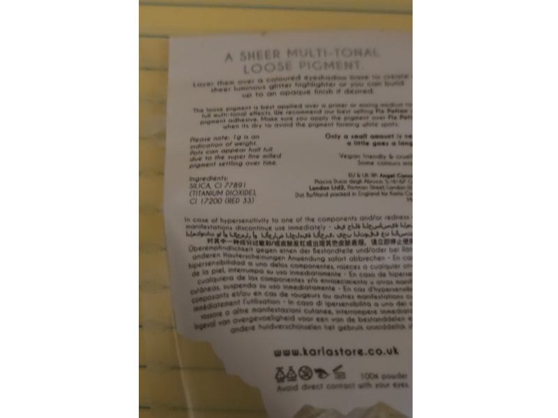 Karla Cosmetics Opal Multi Chrome Loose Eyeshadow, Bubble Bath, 0.03 oz/1.0 g