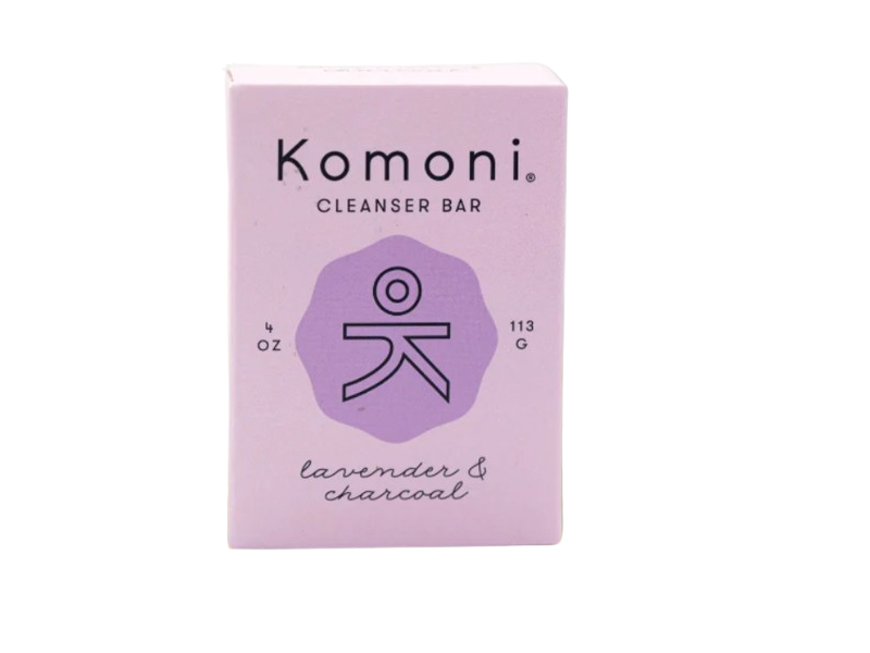 Komoni Cleanser Bar, Lavender & Charcoal, 4 oz/113 g