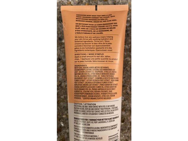 Acure Energizing Body Wash, Watermelon & Mandarin Orange, 8 fl oz/236 mL