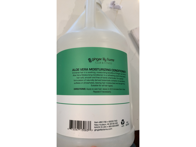 Ginger Lily Farms Botanicals Club & Fitness Moisturizing Conditioner, Aloe Vera, 128 fl oz/3.78 L