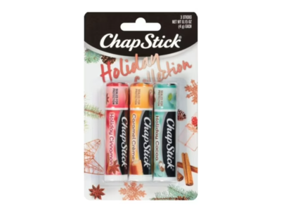 Chapstick Holiday Collection, Holiday Cinnamon, Caramel Creme & Holiday Cocoa, 0.15 oz/4 g