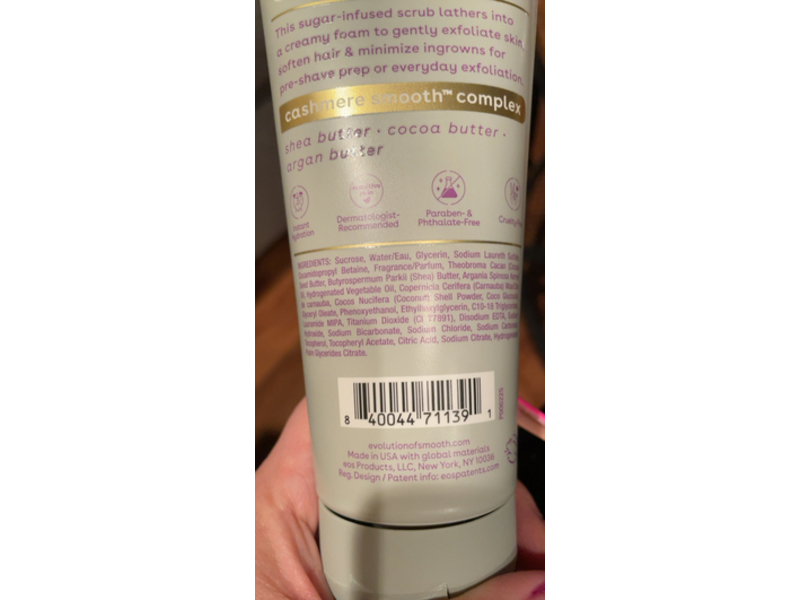 Eos Pre-Shave Scrub, Cashmere, 1 fl oz/207 mL