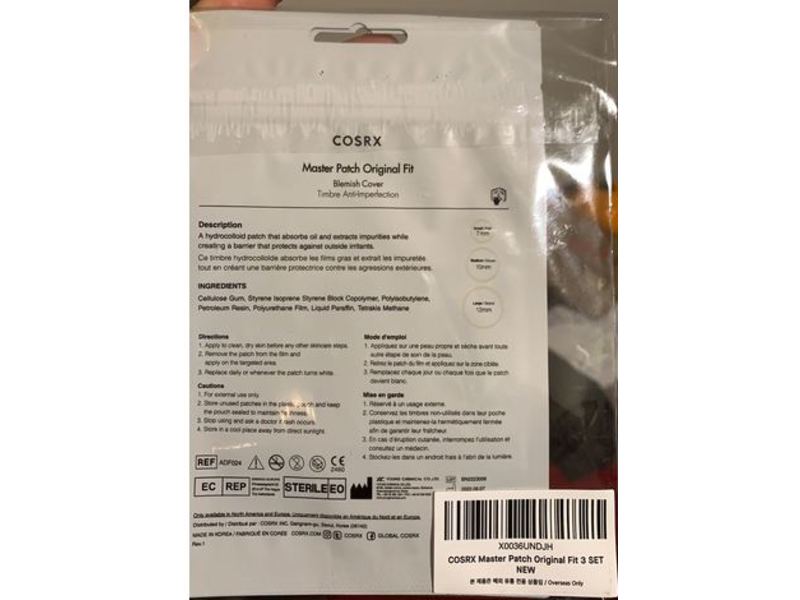 Cosrx Master Patch Original Fit Blemish Cover, 24 Patches