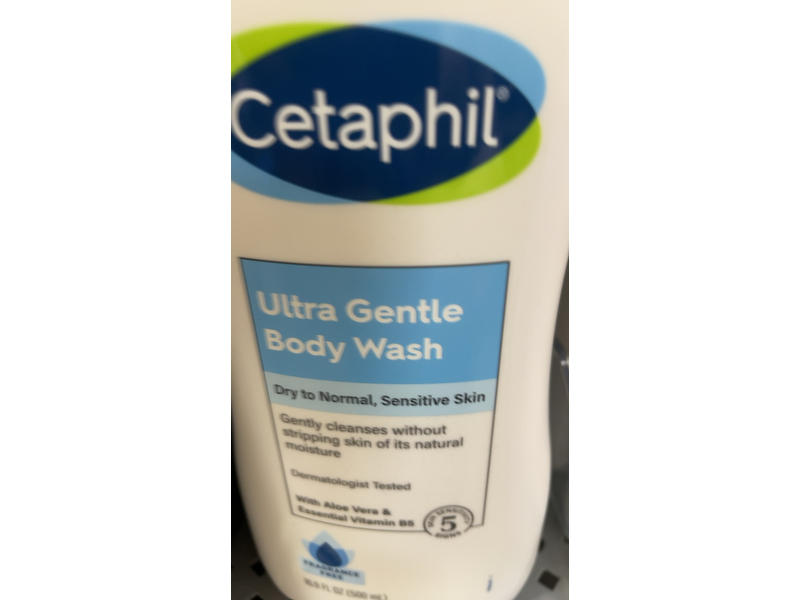 Cetaphil Ultra Gentle Body Wash, Dry to Normal, 16.9 fl oz/500 mL, Pack Of 3