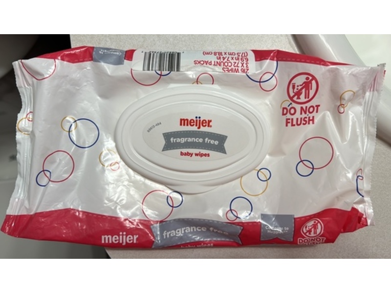 Meijer Baby Wipes, 72 Count