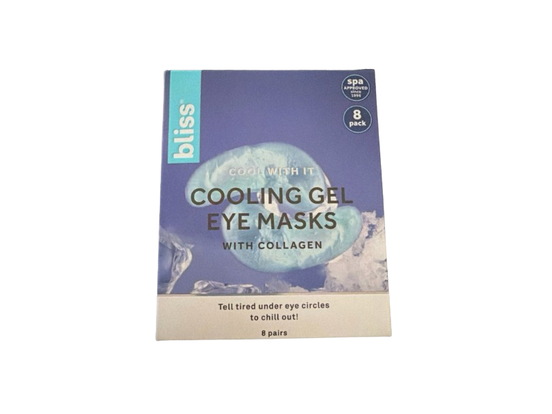 Bliss Cool With It Cooling Gel Eye Masks, Collagen, 8 Count