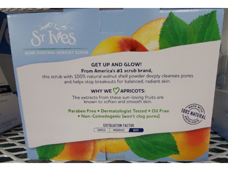 St Ives Acne Control Scrub, Apricot, Oil Free, Pack Of 3