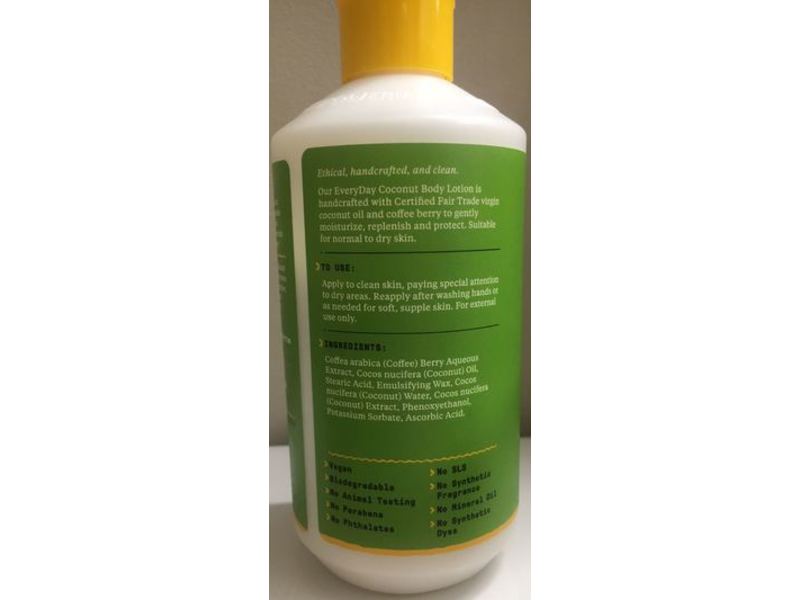 Alaffia Body Lotion, Every Day Coconut, 16 fl oz/476 mL