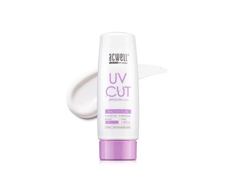 Soko Glam Acwell UV Cut SPF 50+, Mild Sun Fluid, 4.73 fl oz/140 ml