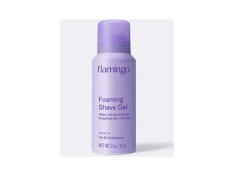 Flamingo Foaming Shave Gel, Iris & Cedarwood, 2 oz/57 g