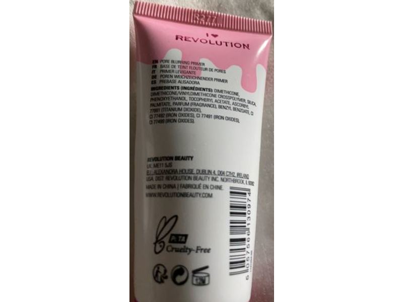 Revolution Beauty I Heart Revolution Pore Blurring Primer, Vitamin C And E, Strawberry Whip, 0.91 fl oz/27 mL