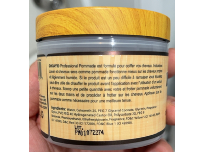 Okay Pure Naturals Pomade, Castor Oil, 4 oz/113 g