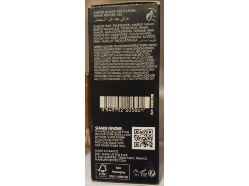 Make Up For Ever HD Skin Hydra Glow Foundation, 1Y08 Warm Porcelain, 1.01 fl oz/30 mL