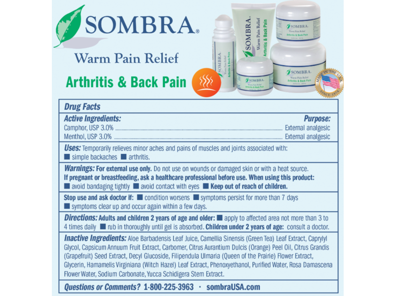 Sombra Warm Therapy Natural Pain Relieving Gel, 32 oz/907.2 g