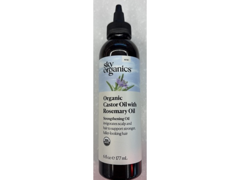 Sky Organics Organic Castor Oil, Rosemary Oil, 6 fl oz/177 mL