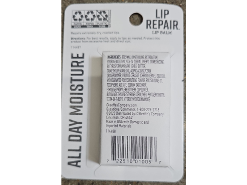 O'Keeffe's Lip Repair Lip Balm Cherry & Vitamin E Oil, 2 Stick,