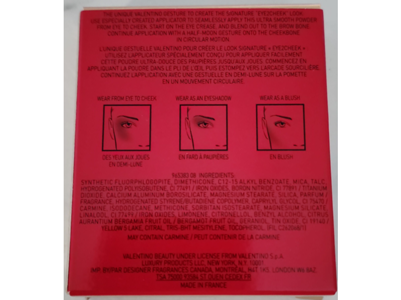 Valentino Eye2cheek Dule Use Blush & Eye Shadow, 0.12 oz/3.6 g