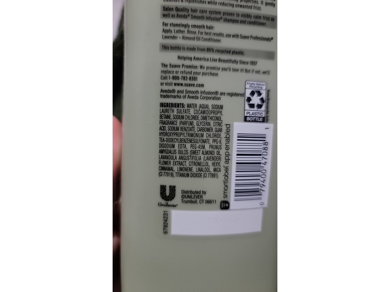 Suave Frizz Calming Shampoo, Lavender + Almond Oil, 15 fl oz/443 mL