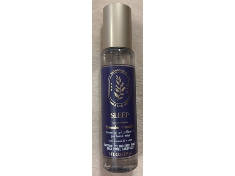 Bath & Body Works Sleep Aromatherapy Essential Oil Pillow+Perfume Mist, Lavender+Vanilla, 1 fl oz/29 mL