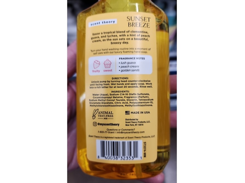 Scent Theory Foaming Hand Soap, Sunset Breeze, 11 fl oz/325 mL