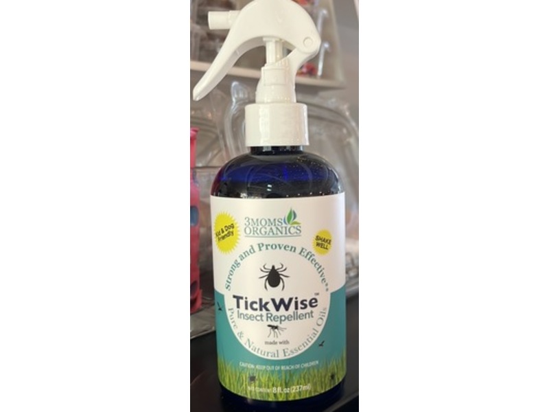 3Moms Organics Tick Wise Insect Repellent Spray, Lemon & Vanilla Scent, 8 fl oz/237 mL