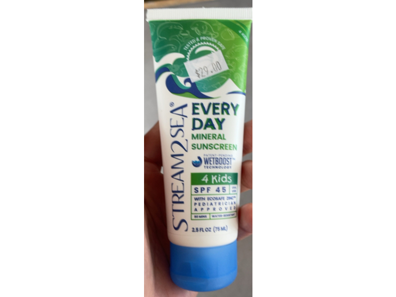 Stream2Sea Every Day Mineral Sunscreen, SPF 45, 2.5 fl oz/75 mL