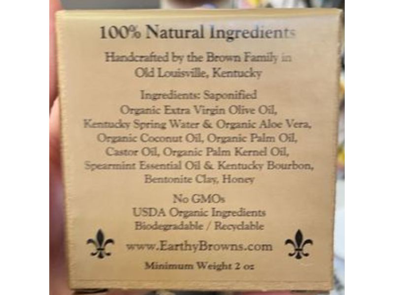 Earthy Browns Natural Products Shaving Soap, Mint Julep, 2 oz