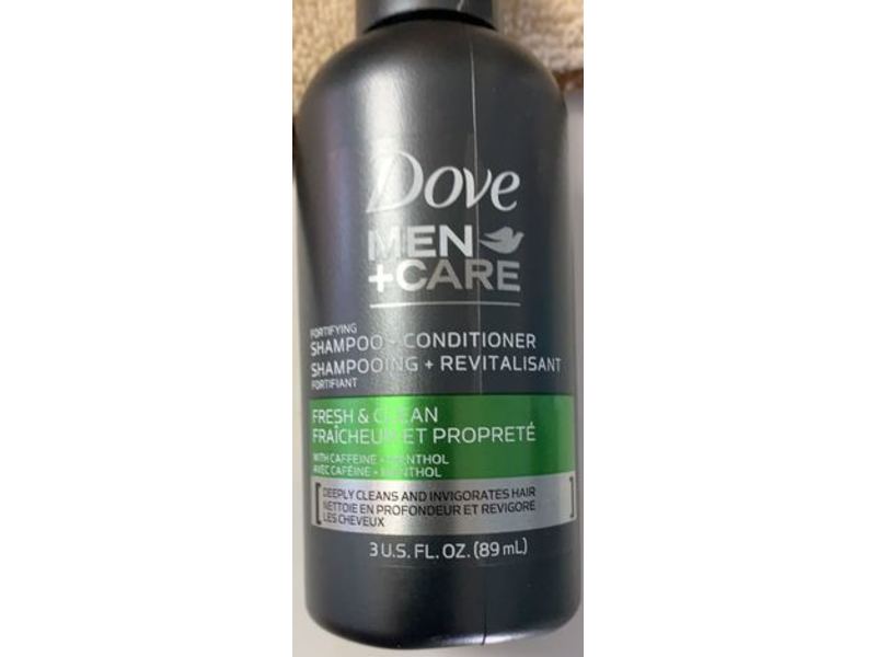 Dove Men+Care Fresh And Clean Shampoo + Conditioner, 3 fl oz/89 mL