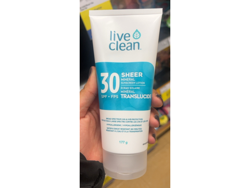 Live Clean Sheer Mineral Sunscreen Lotion, SPF 30, 177 g