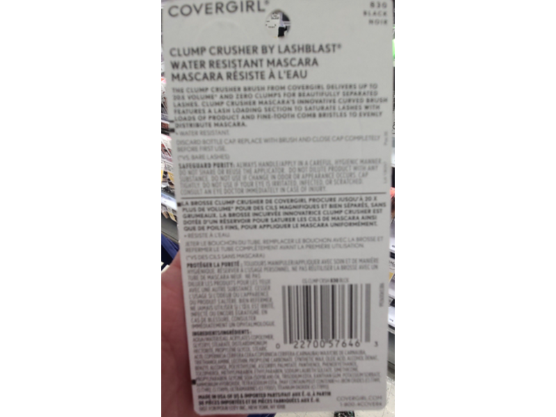 Covergirl Clump Crusher Mascara, 830 Black, 0.44 fl oz/13.1 mL