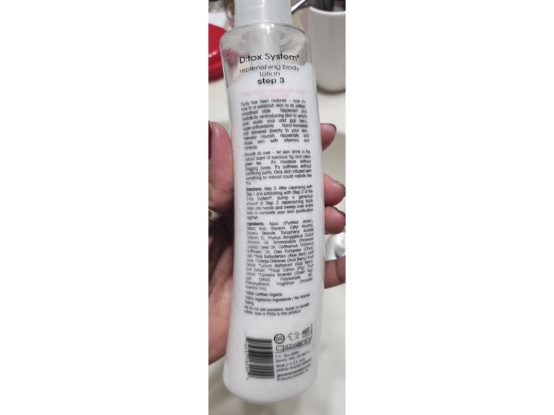 Giovanni D:Tox System Replenishing Body Lotion, Acai & Goji Berry, 8.5 fl oz/250 mL