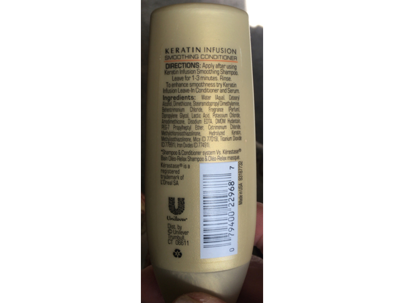 Suave Keratin Infusion Smoothing Conditioner, 2 fl oz/59 mL