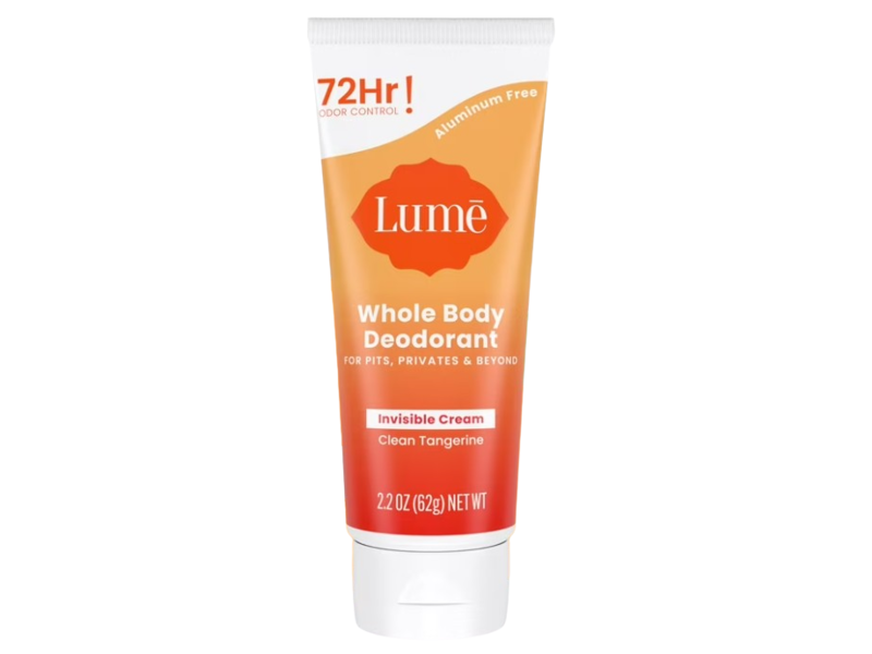 Lume Whole Body Deodorant, Invisible Cream, Clean Tangerine, 2.2 oz/62 g