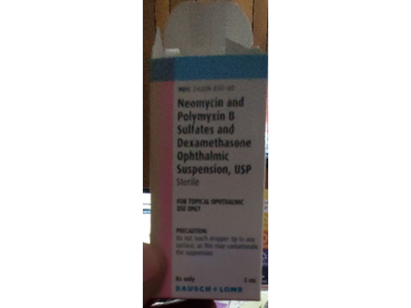Neomycin and Polymyxin B Sulfates and Dexamethasone Ophthalmic Suspension, 5 mL Bausch + Lomb (RX)