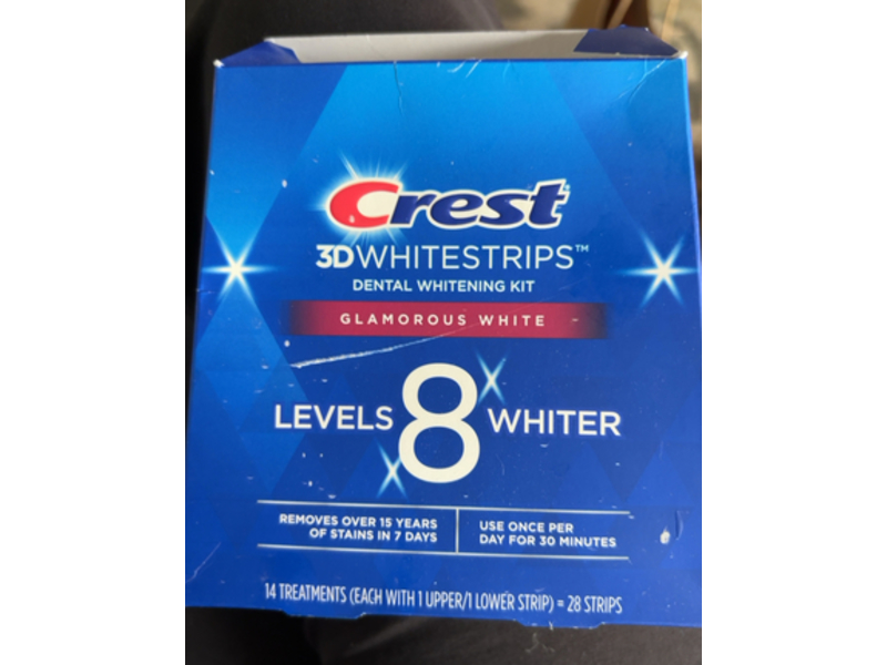 Crest 3D Whitestrips Dental Whitening Kit, Glamorous White, 28 Count