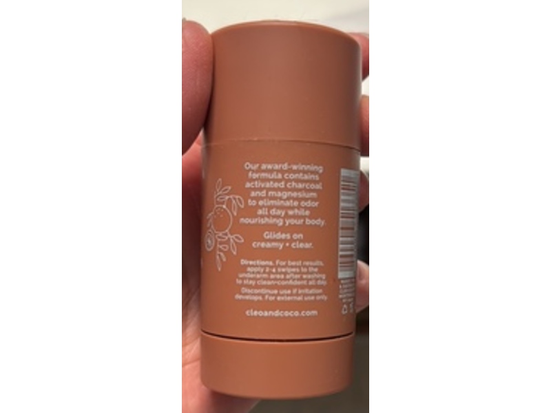 Cleo + Coco. Charcoal Deodorant, Grapefruit Bergamot, 1.7 oz/48 g