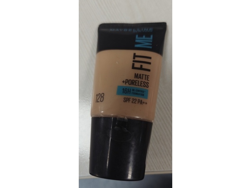 Maybelline New York Fit Me Matte +Poreless Foundation, SPF 22 PA++, 128 Warm Nude, 18 mL