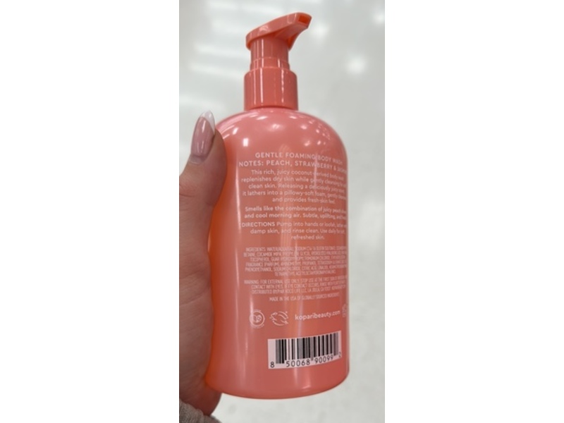 Kopari Paradiso Cloud Foam Body Wash, Peach Sky, 16.9 fl oz/500 mL