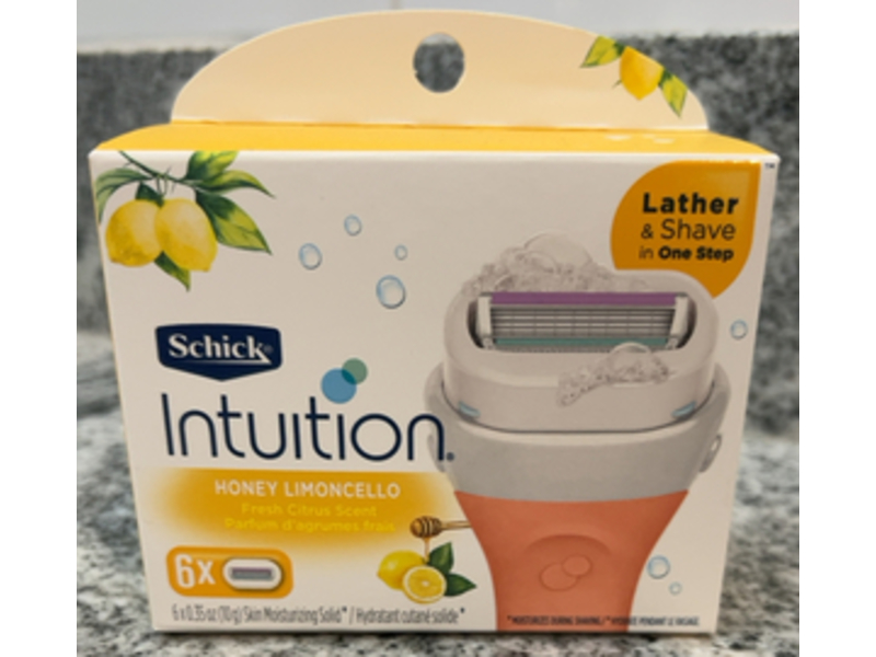 Schick Intuition Lather & Shave, Honey Limoncello, Citrus Scent, 10 g, 6 Count