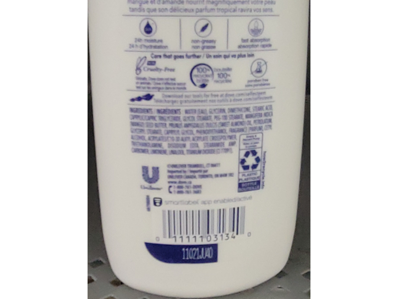 Dove Body Love Glowing Care Body Lotion, Mango & Almond Butter, 13.5 fl oz/400 mL
