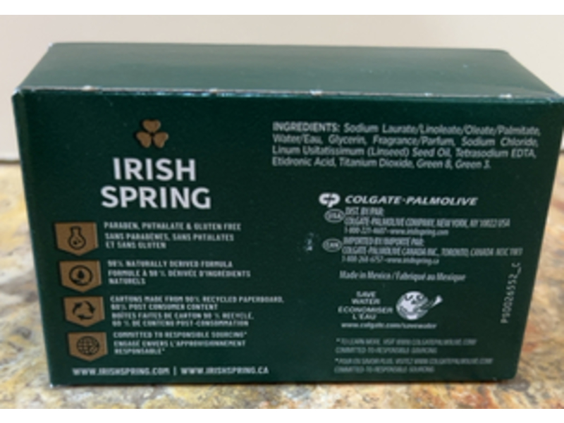 Irish spring Fresh Deodorant Soap, Original Clear, 3.7 oz/104.8 g, 12 Bar