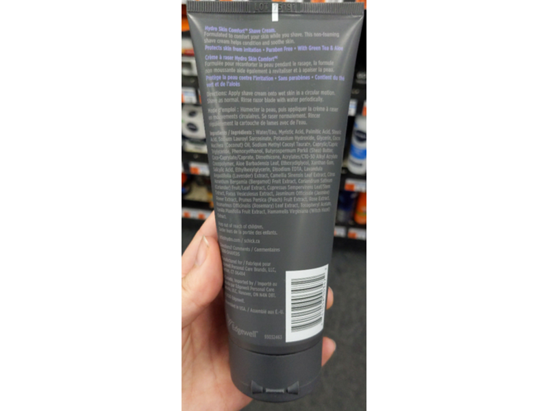 Schick Hydro Skin Comfort Shave Cream, Green Tea & Aloe, 6 fl oz/175 mL, Pack Of 2